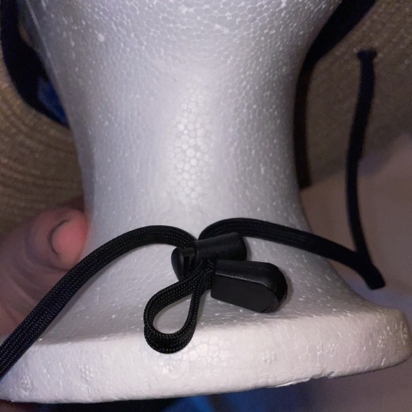 West Marine Wide Brim Hat Fishing Outdoor Chin Strap OS Tan with Black Stripe - Picture 10 of 11